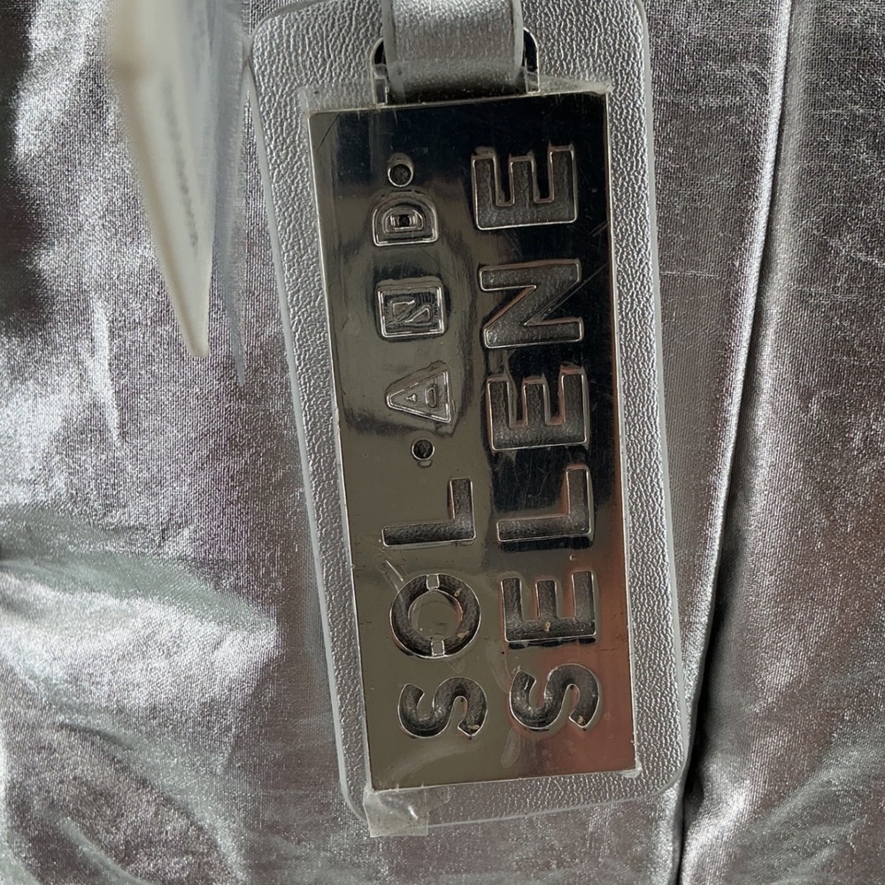 Sol and Selene Flying High Mini Metallic Silver Puffer Satchel Crossbody Bag NEW - Picture 8 of 8